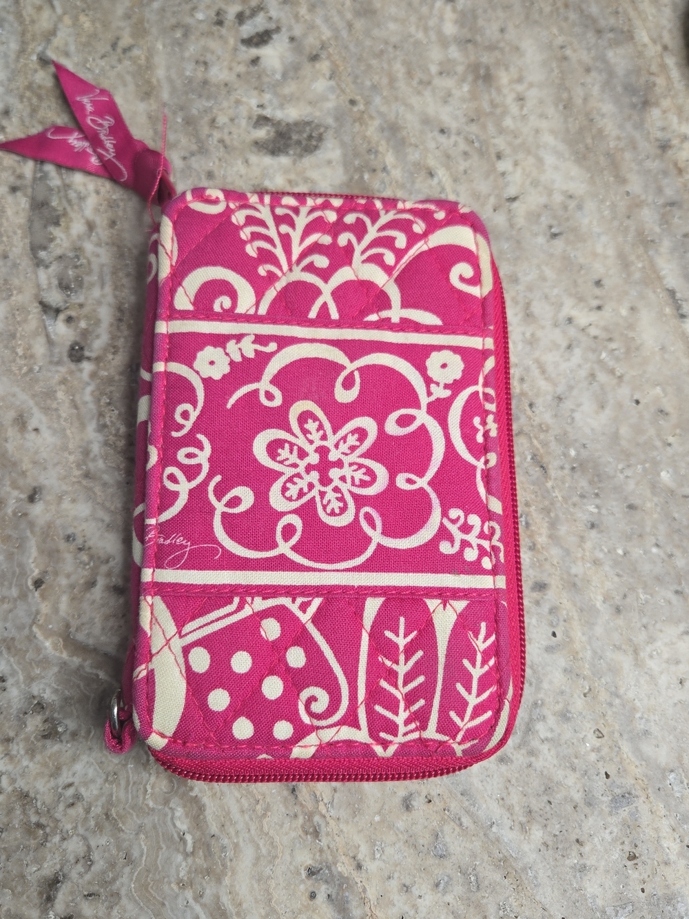 Vera Bradley Hot Pink Patterned Zip Pouch